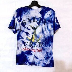 Salty Crew Shirt Tie Dyed Cotton Blue Tee T-shirt  Size Small Surf Sail Nautical